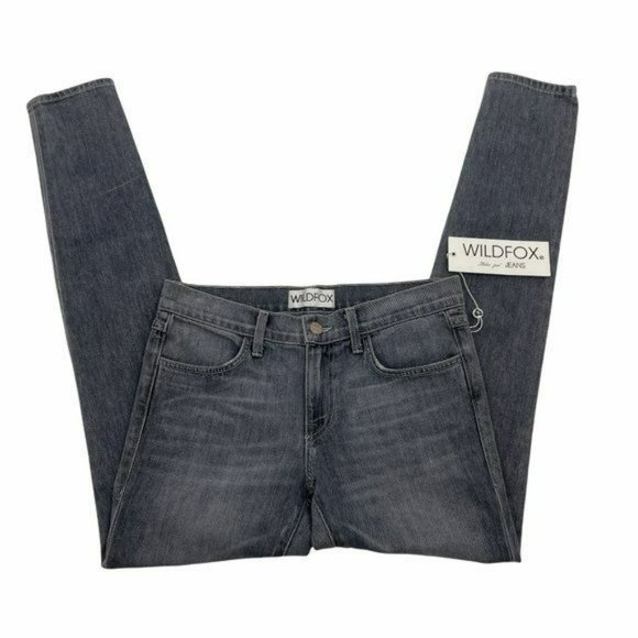 Wildfox Womens Baggy Skinny Jeans Marianna Relaxed Dark Gray Size 26 NEW - Picture 3 of 8